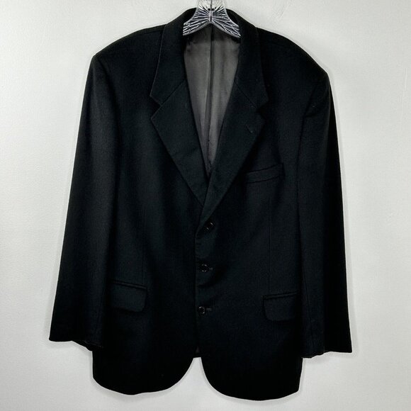 Mark Alexander Cashmere Blend Blazer Black Men’s Size 46R Winter Jacket - Picture 1 of 16